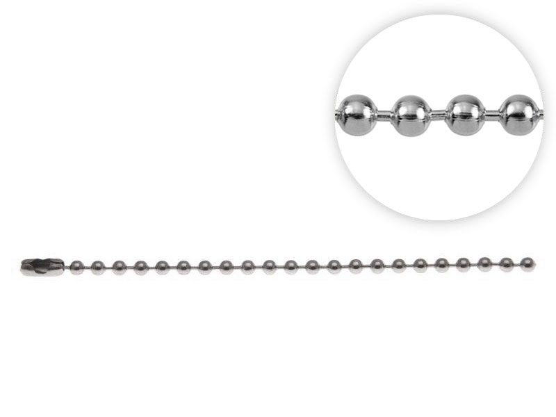 Kugelkette 2,5/120 mm nickel 500 st.