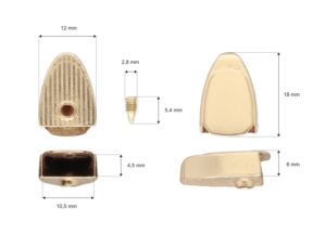 Zakończenie zamka taśmy suwakowej 1,6 g light gold