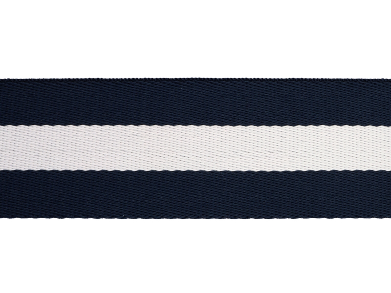 POLYCOTTON POPRUH  1,40 (+/- 0,05) MM TMAVĚ MODRÁ A BÍLÁ 50 YD