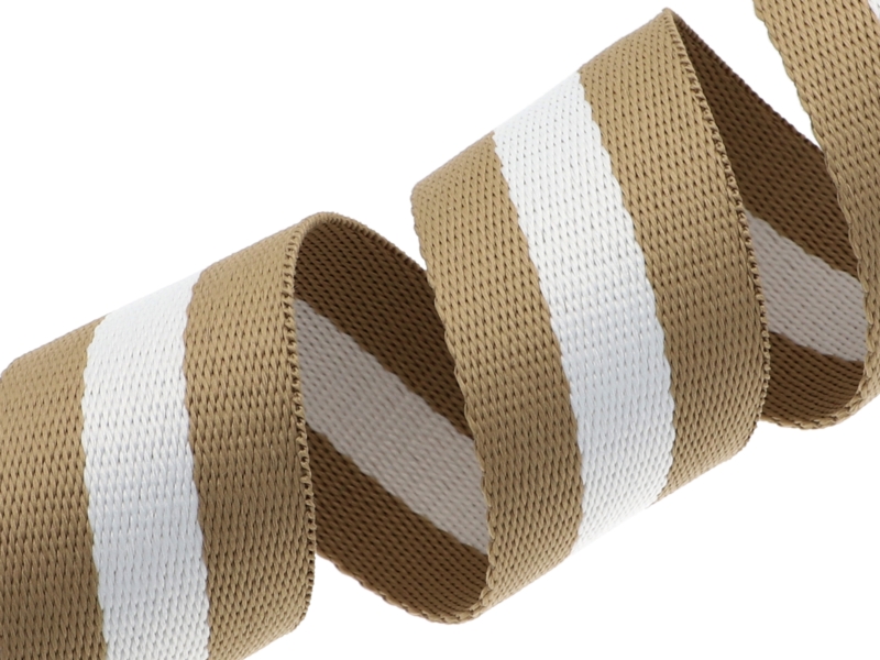 POLYCOTTON WEBBING  1,40 (+/- 0,05) MM (31) BEIGE AND WHITE 50 YD