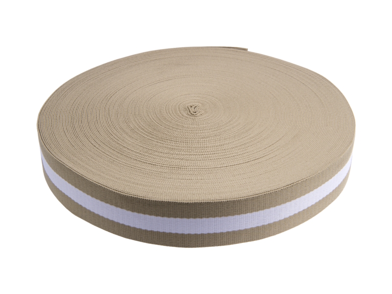 POLYCOTTON WEBBING  1,40 (+/- 0,05) MM (31) BEIGE AND WHITE 50 YD