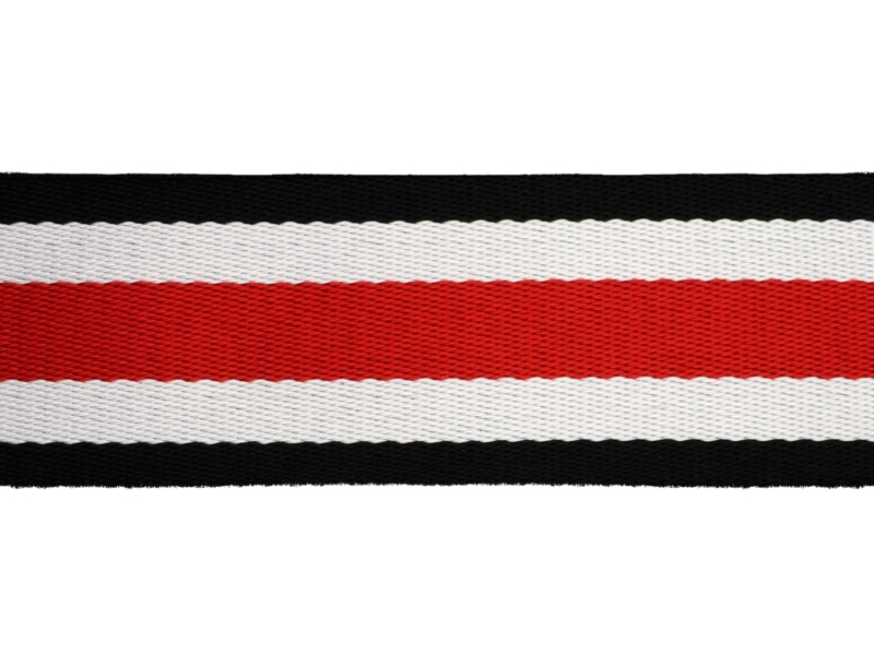 Polycotton tragband  1,40 (+/- 0,05) mm (42) marineblau, weiss und rot 50 yd