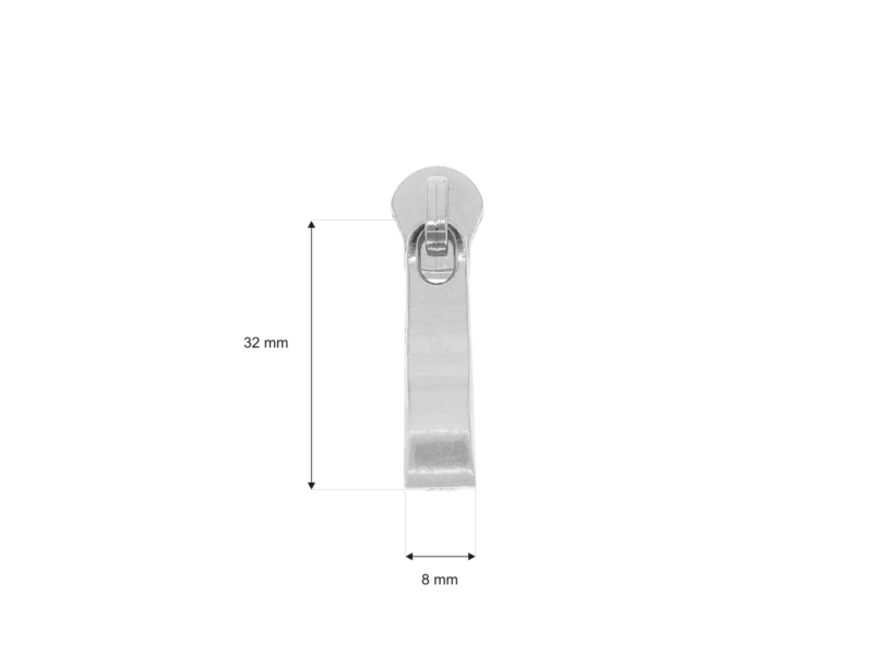 EXTRA SHINING SLIDER FOR METAL ZIPPER TAPES 5 NON LOCK 0292-2014 GLOSSY NICKEL&nbsp50 PCS