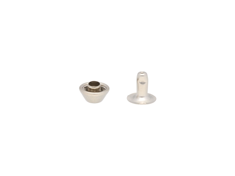 METAL RIVET ONE-SIDED VOLCANO 12/10/10 MM NICKEL 200 PCS
