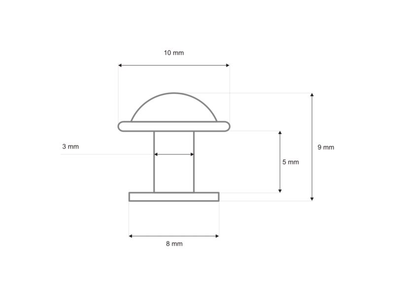 NIETE EINSEITIG HUT  10/8/9MM  NICKEL 200 ST.