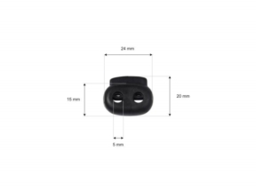 Stoper plastikowy podwójny 4/5 mm (305-3283) czarny