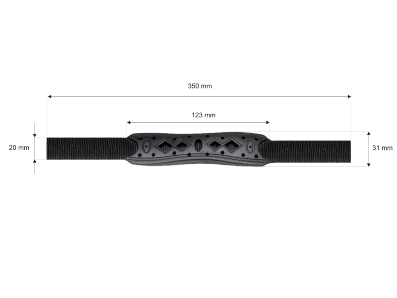 PLASTIC HANDLE 30/122 MM BLACK 10  PCS