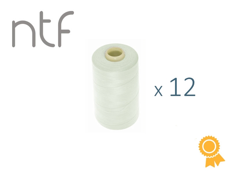 POLYESTER THREADS NTF 40/2 WHITE-BLUE A782 1000 M x 12 PCS.