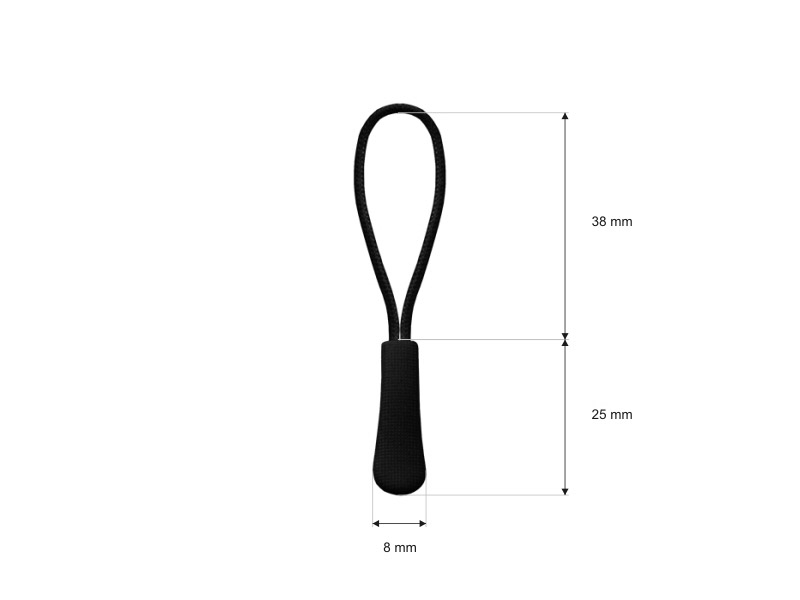 STRING  DECORATIVE PULLER 580 BLACK 100 PCS