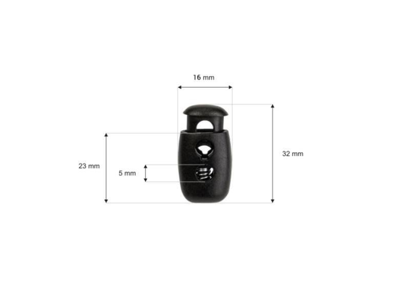 Stopper aus kunststoff 5 mm (305-3036) doppelt schwarz 500 st.