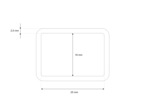 Ramka metalowa 25/18/2,5 mm czarny mat drut