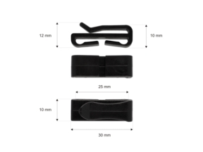 Uchwyt plastikowy 25 mm czarny