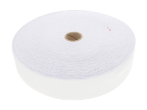 Flat knitted elastic band 40 mm (501) white polyester