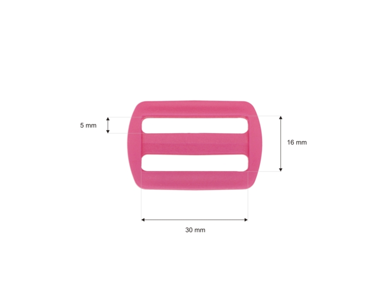 Plastic slide buckle 30/16 mm Ignacy pink 100 pcs