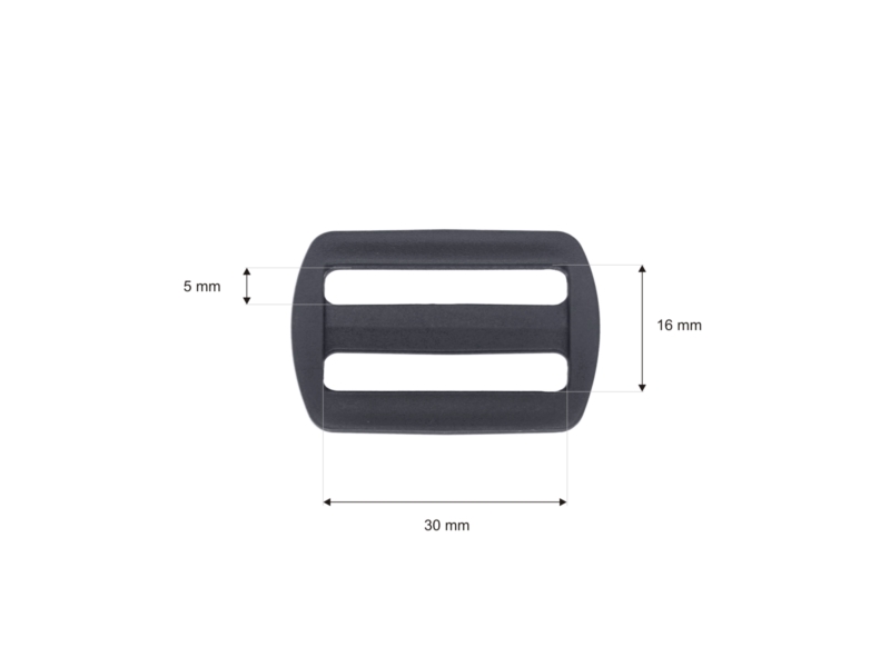 Plastic slide  buckle 30/16 mm Ignacy grey 100 pcs