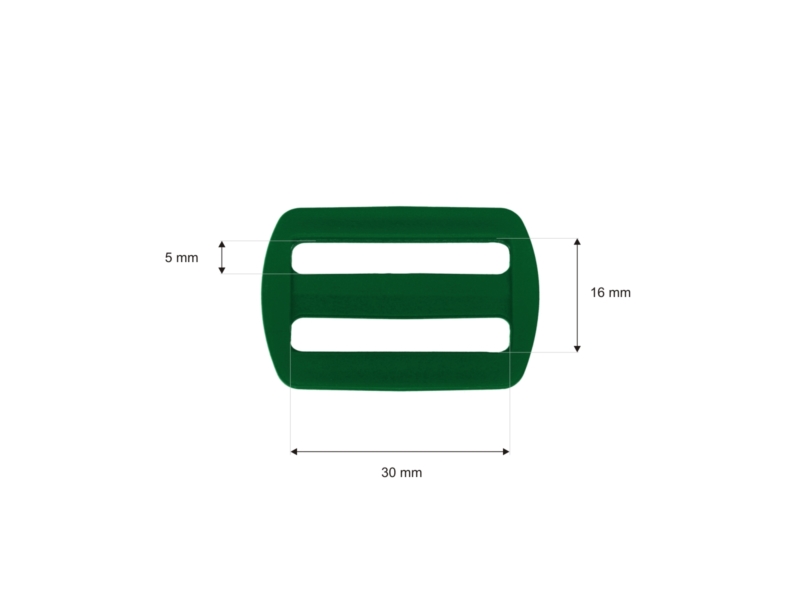 Plastic slide buckle 30/16 mm&nbspIgnacy green 100 pcs