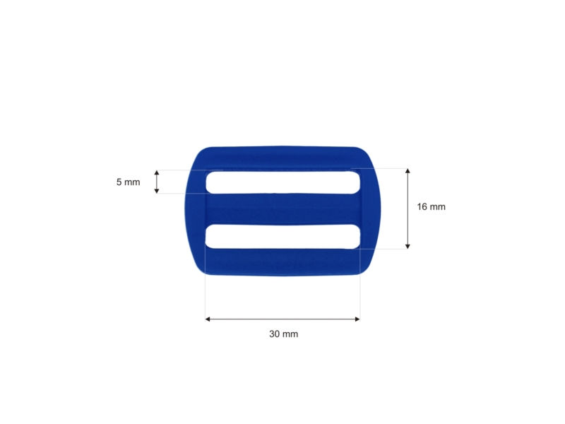 Plastic slide buckle 30/16 mm Ignacy blue 100 pcs