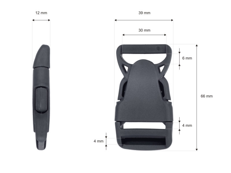 Plastic buckle 30 mm olga grey 100 pcs