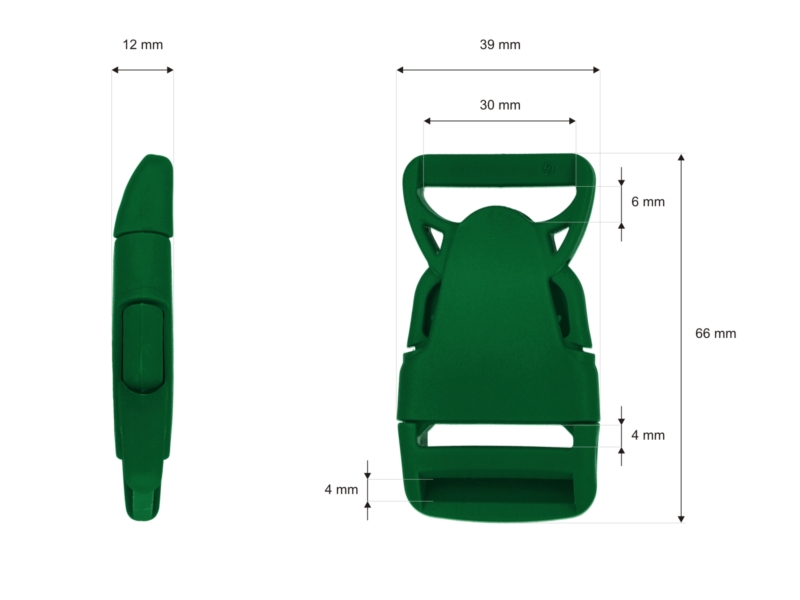 Plastic buckle 30 mm olga green 100 pcs
