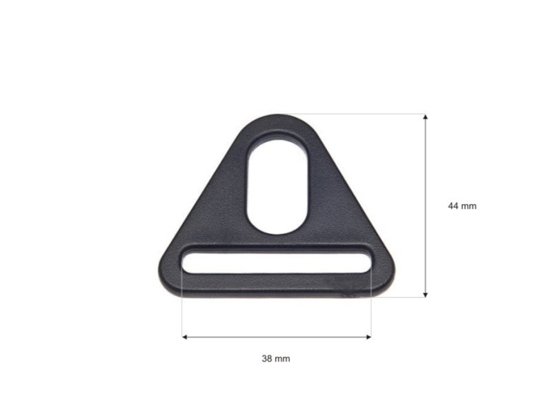 Plastic triangle 38 mm black 100 pcs