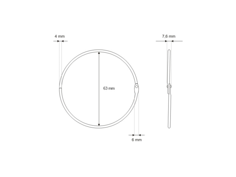METAL OPENED RING 60/4,0 MM NICKEL 100 PCS