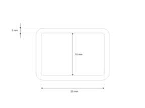 Ramka metalowa 20/15/3 mm nikiel drut