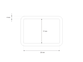 Ramka metalowa 20/17/4 mm nikiel drut