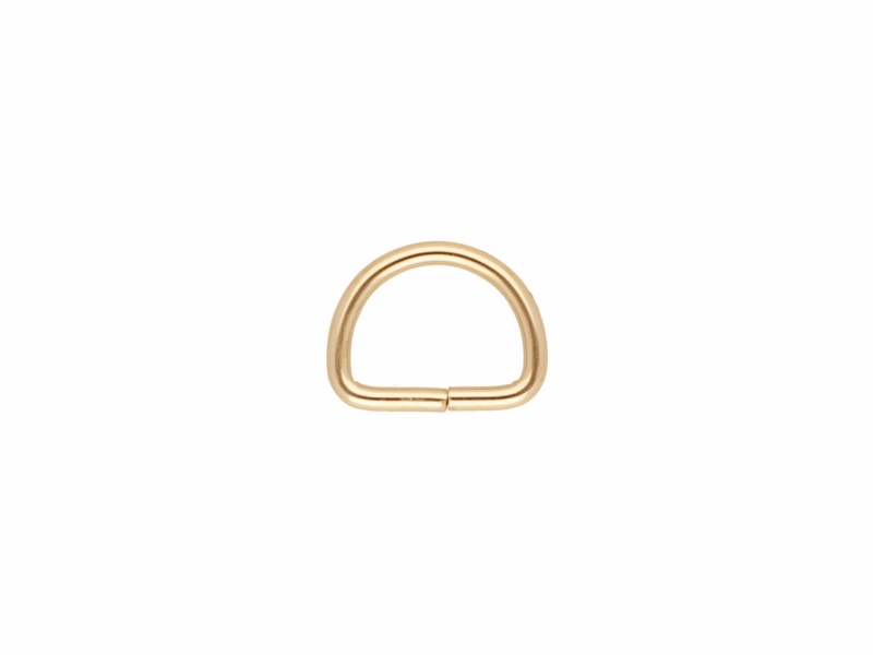 METAL D-RING 20/15/3 MM LIGHT GOLD WIRE 100 PCS