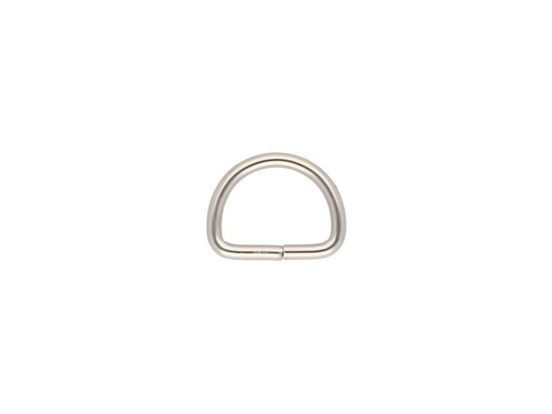 METAL D-RING 20/15/3 MM NICKEL CAST 100 PCS