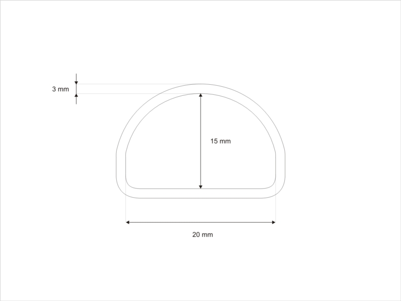 Półkole metalowe 20/15/3 mm nikiel drut