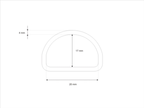 Półkole metalowe 20/17/4 mm nikiel drut