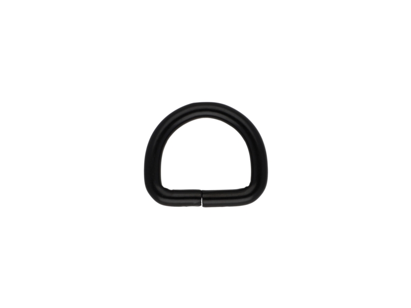 EXTRA MATT METAL D-RING 20/17/4 MM MATT BLACK WIRE 1  PCS
