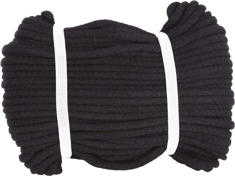 Sznurek bawełniany 8 mm czarny (0099)