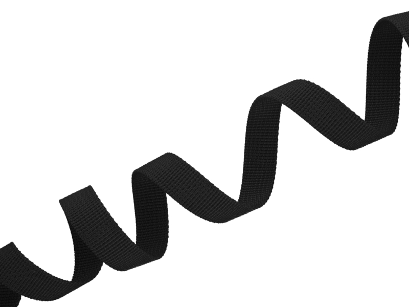 WEBBING TAPE P10 15 MM BLACK 580 PES