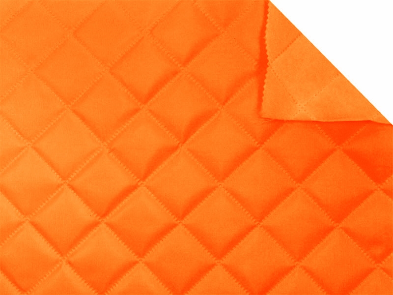 POLYESTER-STEPPSTOFF  420D KARO   PU-BESCHICHTET ORANGE NEON 1002 150 CM&nbsp25&nbsp LM