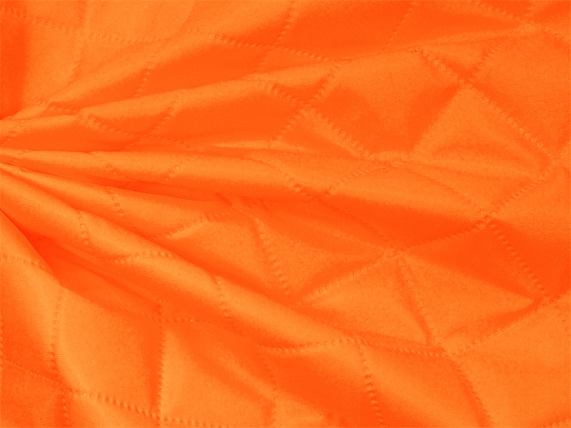 PROŠÍVANÁ POLYESTEROVÁ  TKANINA 420D KARO POTAŽENÁ PU ORANŽOVÁ   NEON 1002 150 CM&nbsp25 M