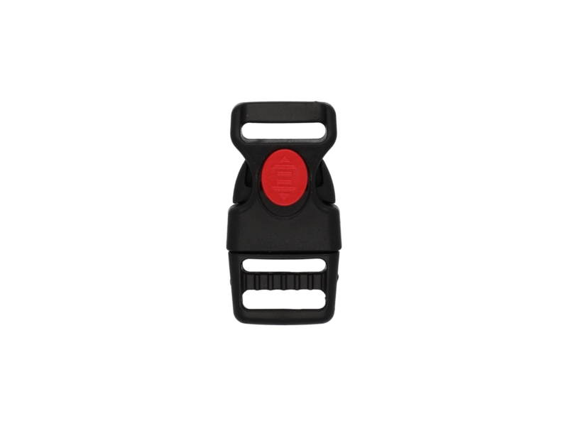 Plastic buckle 16 mm kalina black-red frost resistant 100  pcs