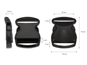 Klamra plastikowa 50x78 mm Odetta czarna