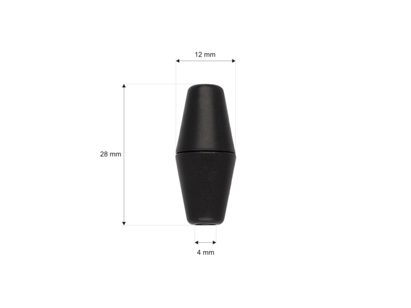 Plastic string stopper 4 mm (0225) black 2000 pcs