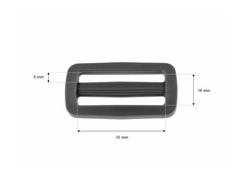 Plastic slide buckle 39/16 mm Ignacy grey 100 pcs