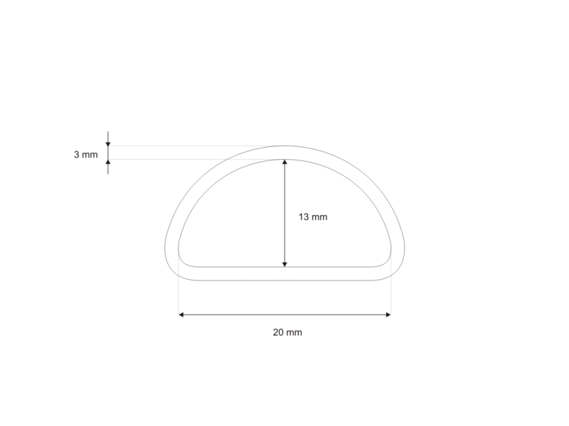 METAL D-RING 20/13/3 MM NICKEL WELDED 100 PCS