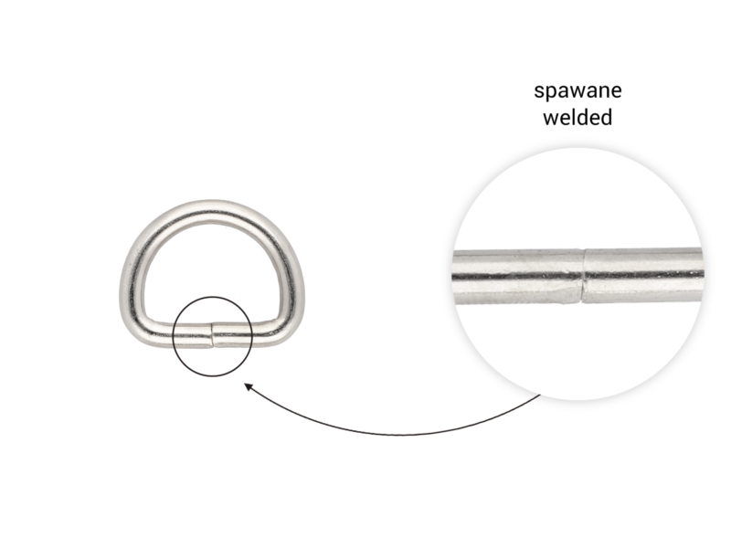 METAL D-RING 20/15/4 MM NICKEL WELDED 100 PCS