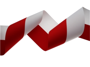 Grosgrain-Band 100 mm / 0,40 mm weiß und rot