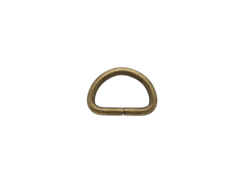METAL D-RING 25/15/4 MM&nbspOLD GOLD&nbspCAST 100 PCS