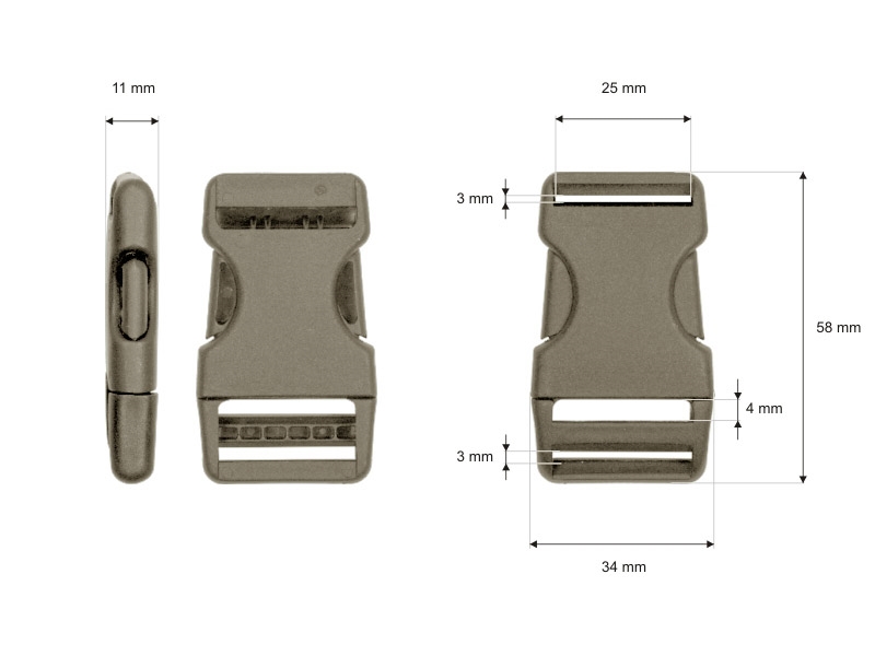 Plastic buckle25 mm laura beige 100 pcs