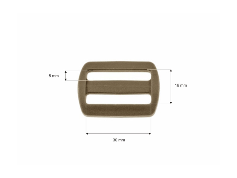 Plastic slide buckle 30/16 mm Ignacy beige 100  pcs