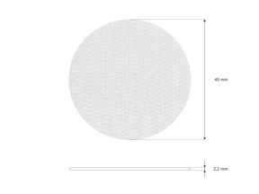 Klettringe mit Kleber 4,5 cm weiß PES/Nylon Haken