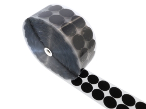 Kletträder mit Kleber 4,5 cm schwarz PES/Nylon-Schleife
