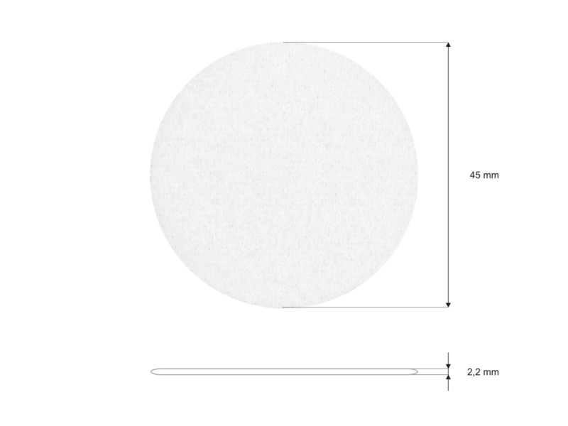 Kółka rzep z klejem samoprzylepne 4,5 cm białe 100% nylon pętelka