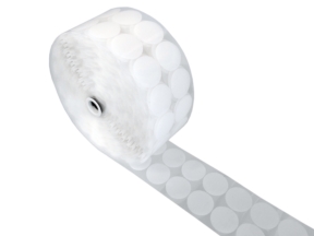 Klettringe mit Kleber 4,5 cm weiß 100% Nylon Haken
